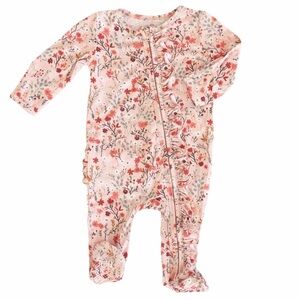 Autumn Blooms Ruffle Zipper Footie